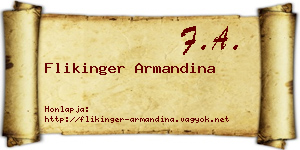 Flikinger Armandina névjegykártya